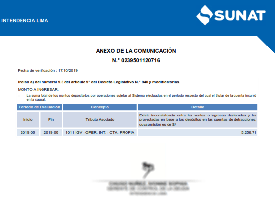 comunicado de ingreso por recaudacion anexo 2